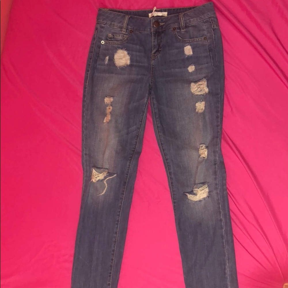 BCBGeneration Destroyed Wash Girlfriend Jeans